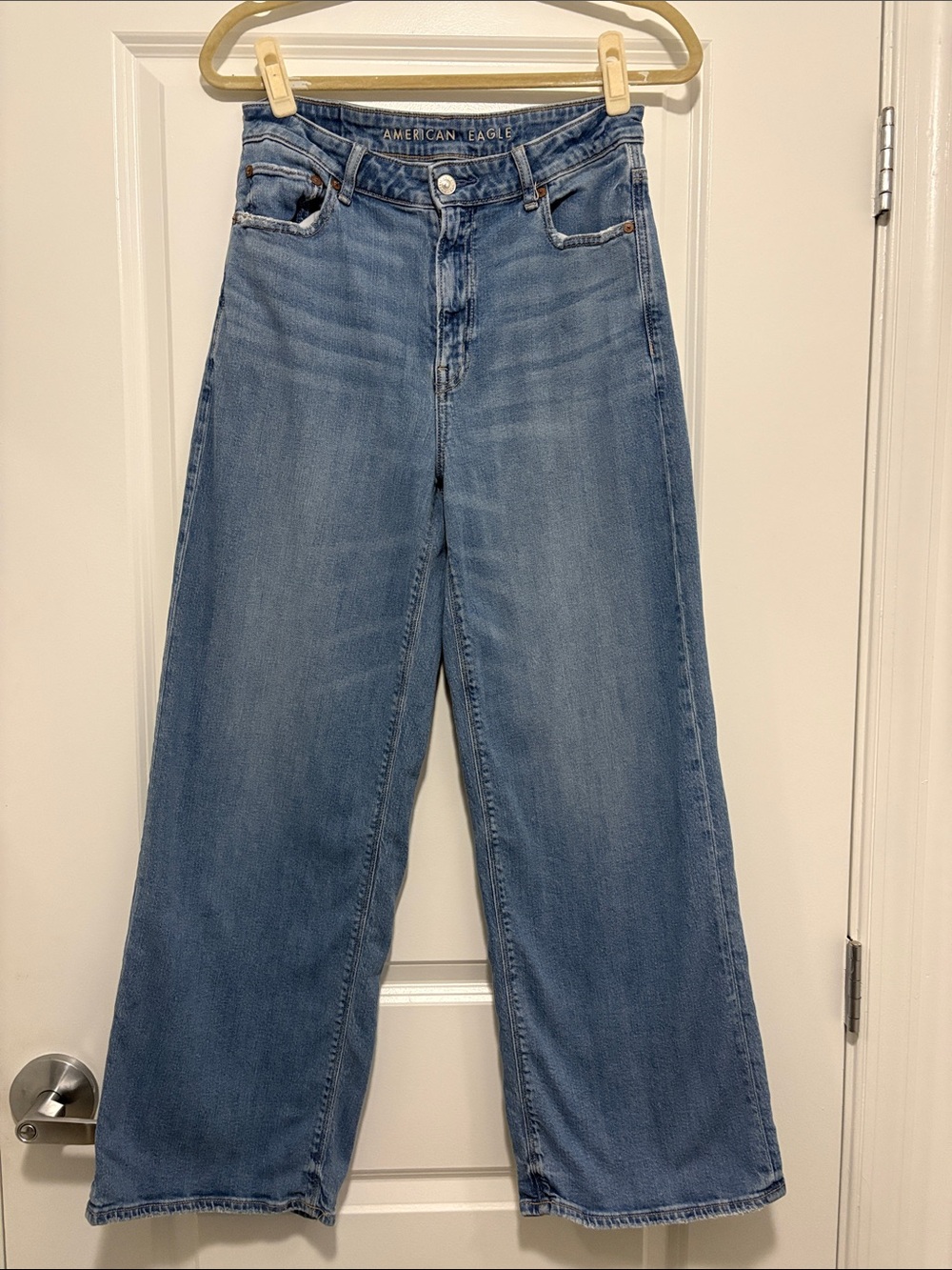 AE dreamy drape stretch super high-rise baggy wide leg jean - Picture 2 of 10